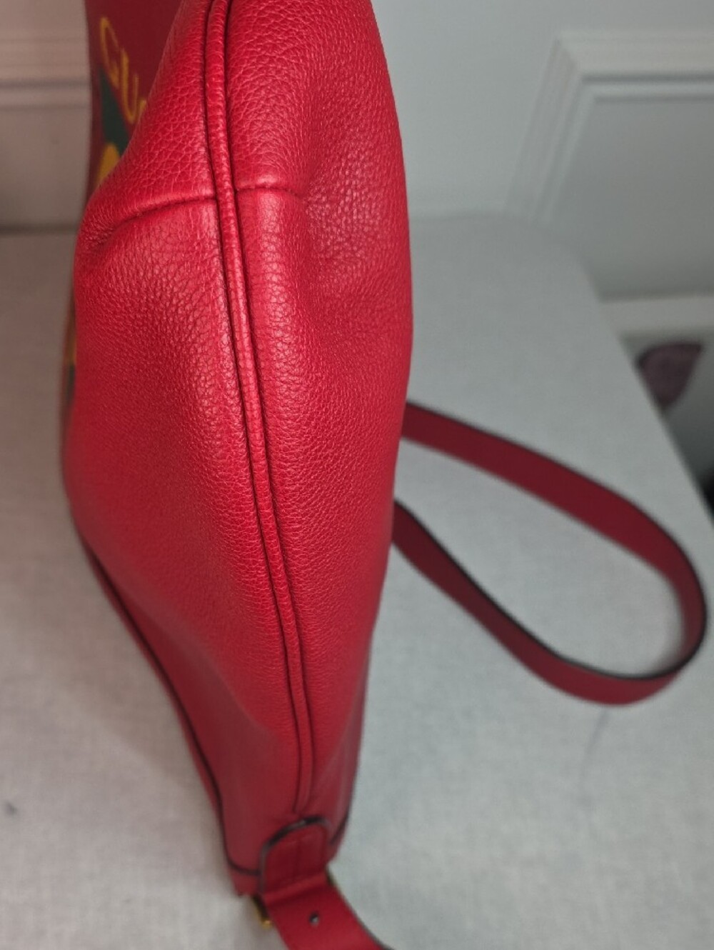 Gucci Red Leather Half Moon Hobo Bag Model 523588 - Picture 12 of 13